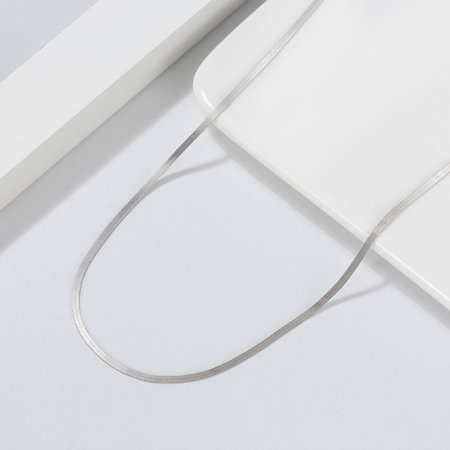 Colier argint 925 plat placat cu rodiu, 40 cm [4]