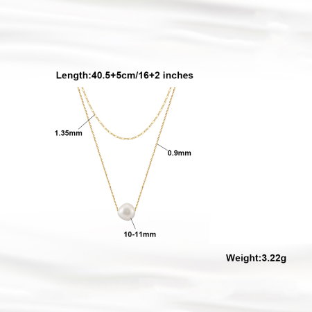 Colier argint 925 placat cu aur 14K cu perle naturale [2]