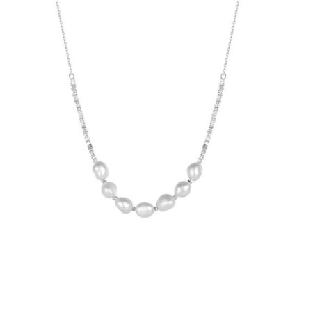 Colier argint 925 placat cu rodiu cu perle naturale [6]