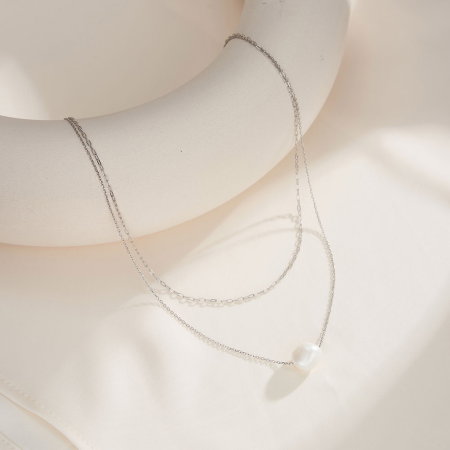 Colier argint 925 placat cu rodiu cu perle naturale [1]