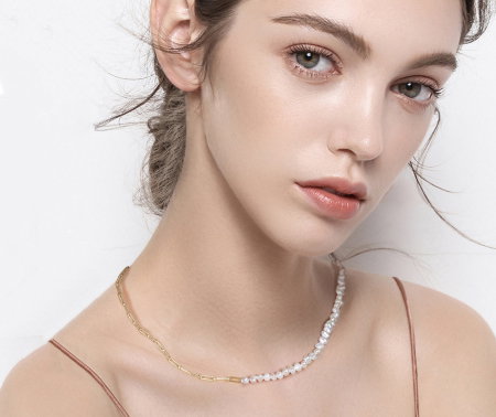 Colier argint 925 placat cu rodiu cu perle naturale [5]