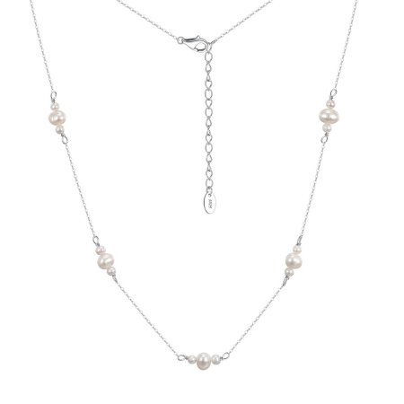 Colier argint 925 placat cu rodiu cu perle naturale