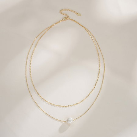 Colier argint 925 placat cu aur 14K cu perle naturale [3]