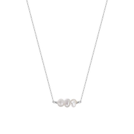 Colier argint 925 placat cu rodiu cu perle naturale