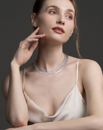 Colier argint 925 placat cu rodiu cu zirconiu, 40 cm, 1,5 mm [6]