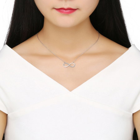 Colier argint 925 placat cu rodiu cu zirconiu Dragoste Nemarginita [2]