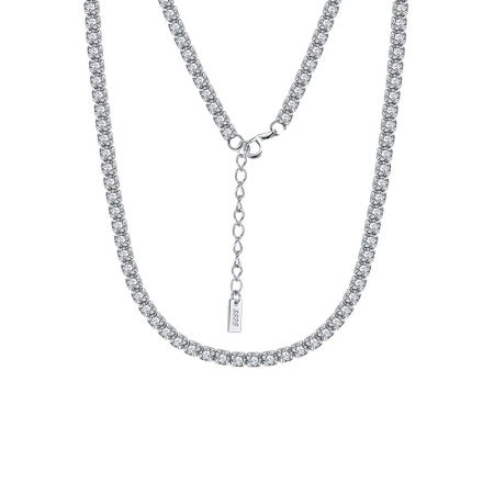 Colier tennis argint 925 placat cu rodiu cu zirconiu, 50 cm, 2 mm