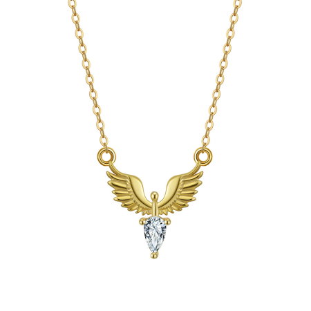 Colier inger argint 925 placat cu aur 14K cu zirconiu [0]