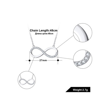 Colier argint 925 placat cu rodiu cu zirconiu Dragoste Nemarginita [5]