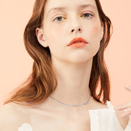 Colier tennis argint 925 placat cu rodiu cu zirconiu, 50 cm, 3 mm [2]