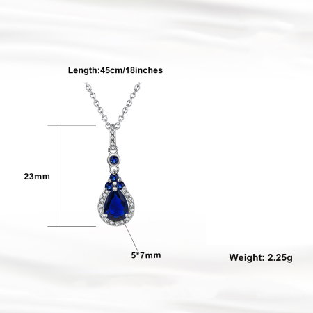 Colier argint 925 placat cu rodiu cu zirconiu safir [4]