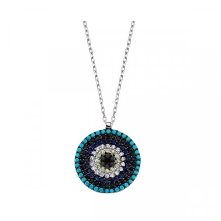 Colier argint 925 rodiat banut cu zirconii multicolore - Be Elegant CTU0077 [0]