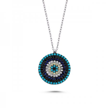 Colier argint 925 rodiat banut cu zirconii multicolore - Be Elegant CTU0077 [1]