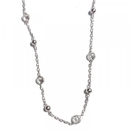 Colier argint 925 rodiat cu bilute si zirconii reglabil - LTU0032 [1]