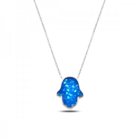 Colier argint 925 rodiat cu Hamsa Mana lui Fatima - Be Protected CTU0083 [0]