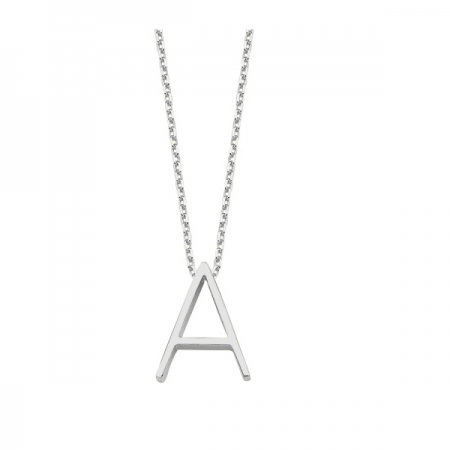 Colier argint 925 rodiat cu litera A de tipar CTU0090 [1]