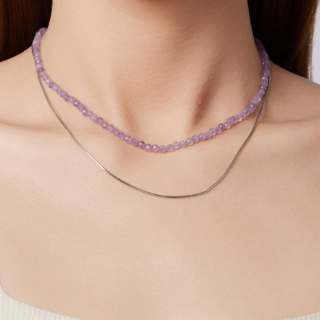 Colier argint Ametist Natural [11]