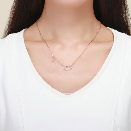 Colier argint Constelatia Capricorn placat cu aur roz [6]