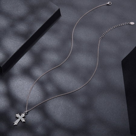 Colier argint cruce cu Moissanit [4]