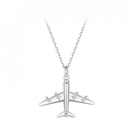 Colier argint cu avion cu zirconii [0]