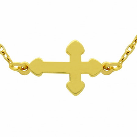 Colier argint cu cruciulita simpla, placat cu aur [1]