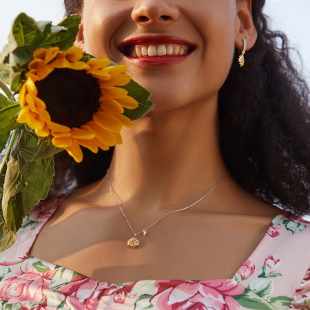 Colier argint cu floarea soarelui [1]