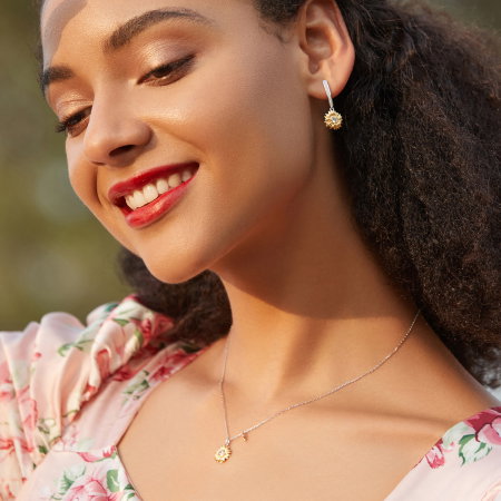 Colier argint cu floarea soarelui [6]