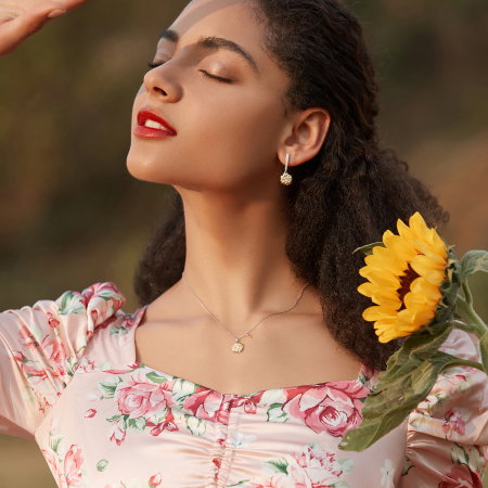 Colier argint cu floarea soarelui [4]