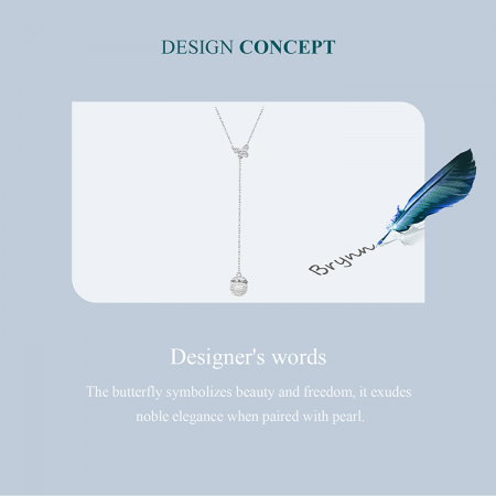 Colier argint cu fluture si perla [9]