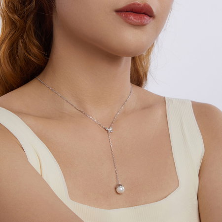 Colier argint cu fluture si perla [3]