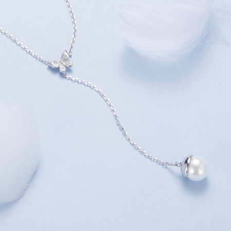 Colier argint cu fluture si perla [6]