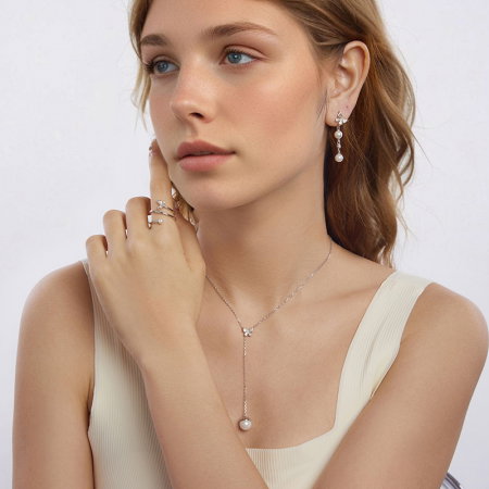 Colier argint cu fluture si perla [14]