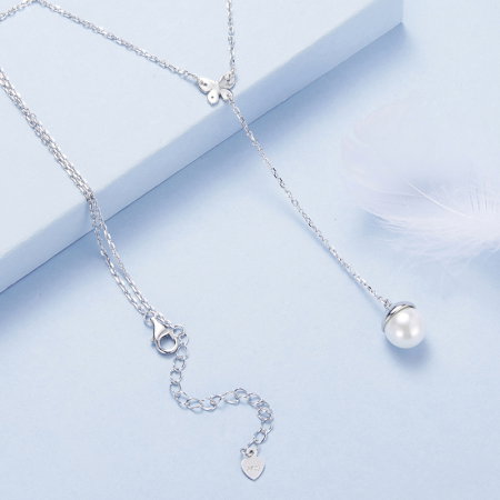 Colier argint cu fluture si perla [7]