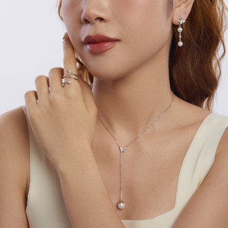 Colier argint cu fluture si perla [13]