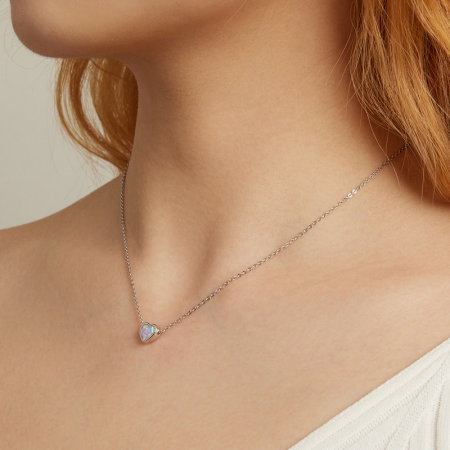 Colier argint cu inima de opal, [1]