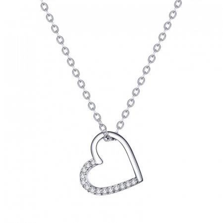 Colier argint cu inima si zirconii