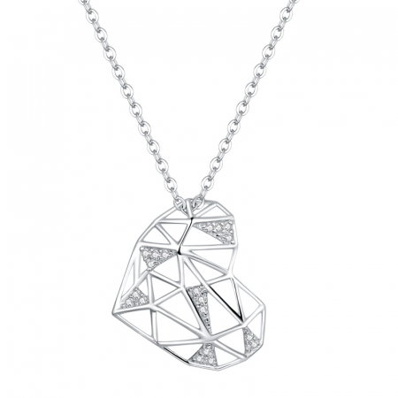 Colier argint cu inima si zirconii