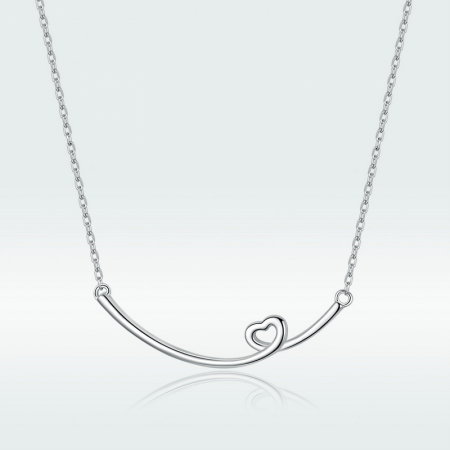 Colier argint cu inimioara placat cu rodiu [8]