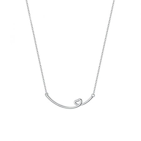 Colier argint cu inimioara placat cu rodiu