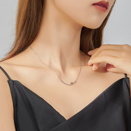 Colier argint cu inimioara placat cu rodiu [3]