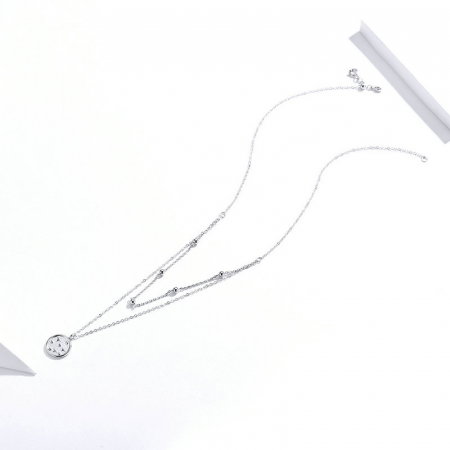 Colier argint cu lant dublu placat cu rodiu [2]