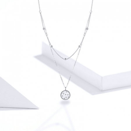 Colier argint cu lant dublu placat cu rodiu [5]