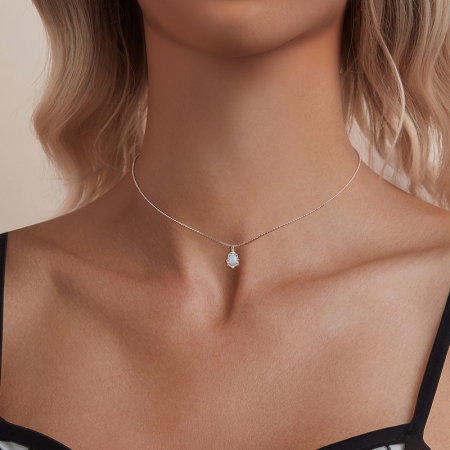 Colier argint cu opal sintetic [1]