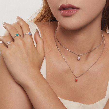 Colier argint cu opal sintetic [12]