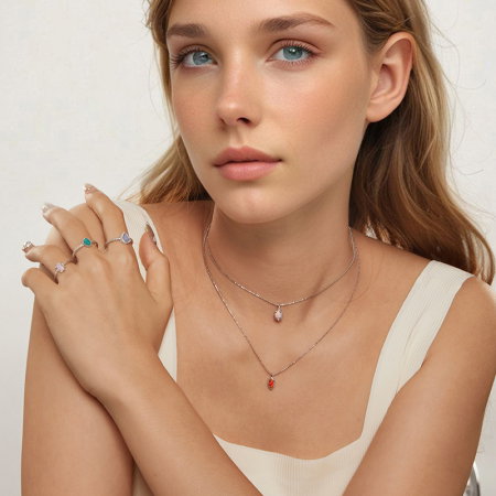 Colier argint cu opal sintetic [9]