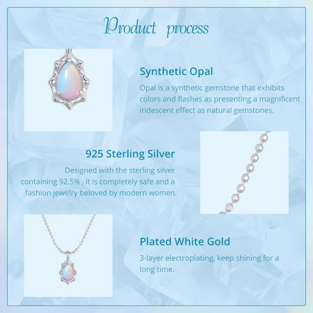 Colier argint cu opal sintetic [14]