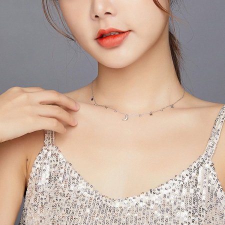 Colier argint cu pandante astrale [1]