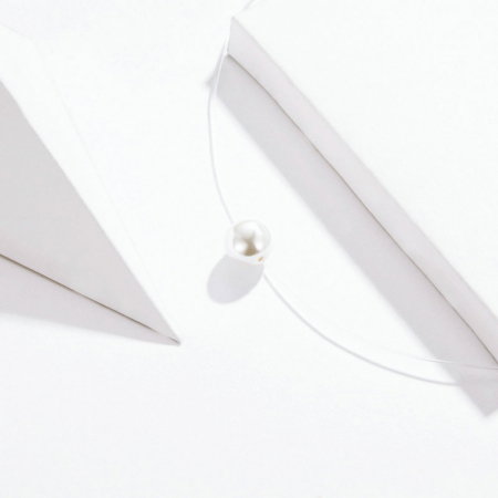 Colier argint cu perla si snur transparent [7]