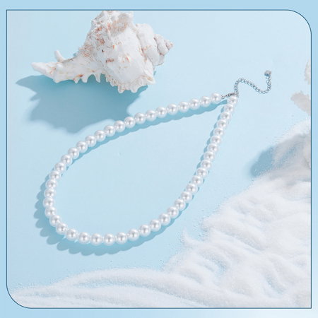 Colier argint cu perle de 8 mm [17]