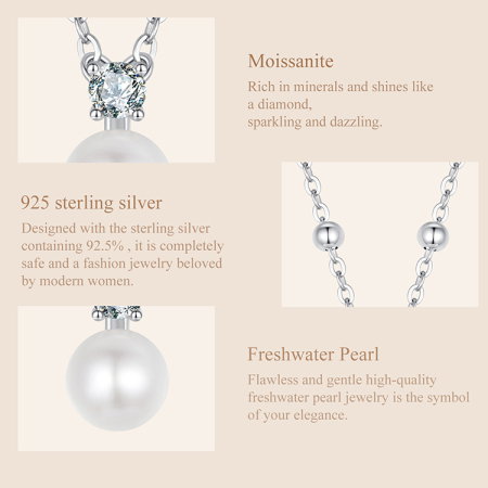 Colier argint cu perle naturale si moissanite [10]